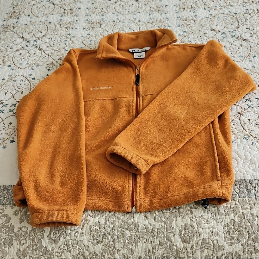 2X🍁HP🍁Columbia Orange Zipper Fleece Jacket Vintage